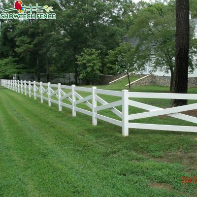 China Easily Assembled Vinyl Crossbuck Fence/Ranch Rail Fence/4 Rail Horse Fence for sale