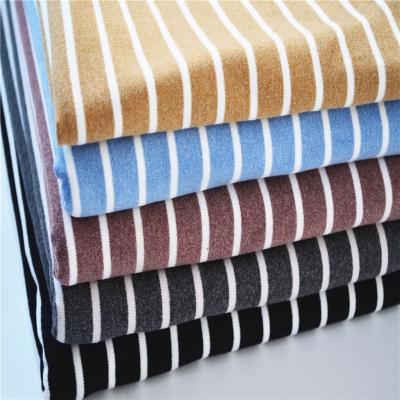 China 2020 MOST POPULAR STRETCH POLYESTER SPANDEX YARN DYED BRUSH STRIPE KNITTED FABRIC for sale