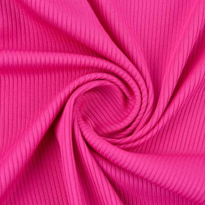 China Solid Stretch 92%Polyester 8%Spandex 2*2 Rib Knitted Fabric for sale