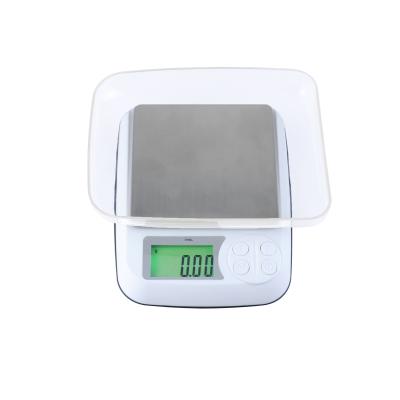 China Electronica Scale Digital Gramera Balanza 3kg Coffee Weighing Scales Kitchen Household Scales LCD Display White Round with Lid for sale