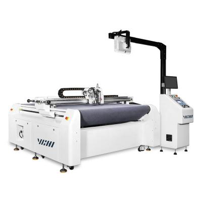 China Visual Identity CNC Oscillating Knife Cutting Machine for Corrugated Cardboard Lining EVA Foam Cloth Leather Vibration Cutting Machine for sale