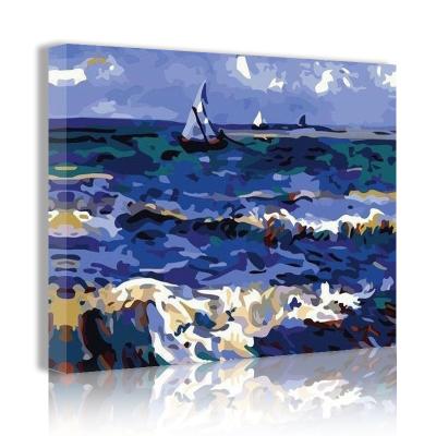 China Dropshipping Impressionist Painting By Numbers Colorful For Adults And Kids Diy Wall Paintings Canvas Art Landscape Seascape Paintings for sale