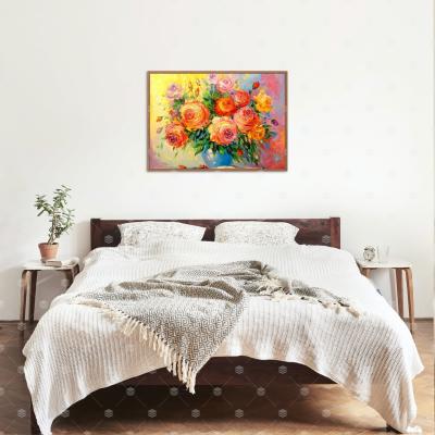 China Abstract Picture Design Flower DIY Series Orange Flower Handmade Painting By Numbers Wall Painting 40*50cm for sale