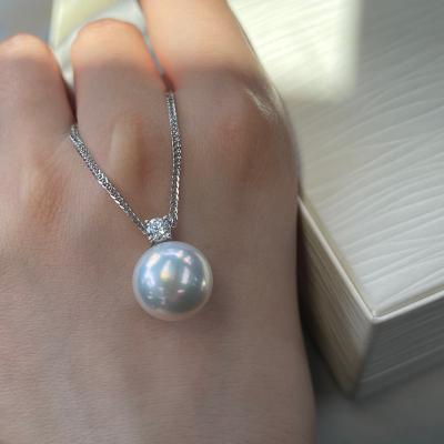 China 13-14mm Large Edison Trendy White Freshwater Pearl 925 Sterling Silver Pendant for sale