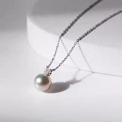 China Trendy Fashion Necklace Pure Natural 18K Gold Pure Natural Freshwater Cultured Pearl Necklace Pendants for sale