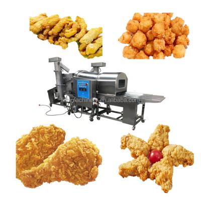 China Automatic Meat Processing Chicken Nugget Pop Corn Drum Flouring Preduster Coating Machine for sale