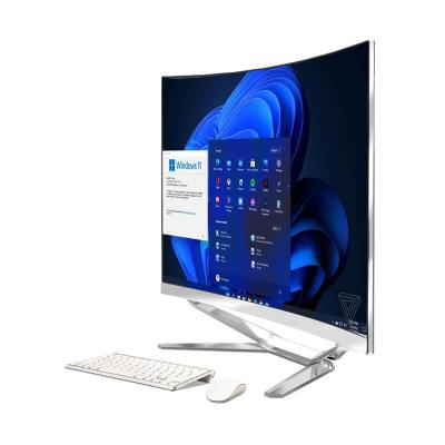 China USB Port 27 Inch All In One Barebone i3 i5 i7 PC Curved Screen Gaming PC Desktop Computer All In One Computer for sale