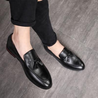 China SS0451 Mens Business PU Leather Shoes 2019 Latest British Style Pointed Toe Man Fashion Slip On Casual Loafer Shoes for sale