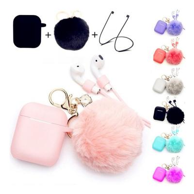 China Fur Ball Candy Earphone Strap For Airpod Case With Fur Ball For Air Pods Case Cover For Airpod/for airpods for sale