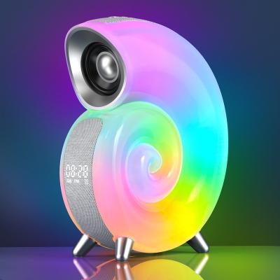 China ABS+fabric Phantom Music Rhythm Light led table lamp Conch LED Night Light Wake up light alarm clock with Stereo BT Speaker for sale