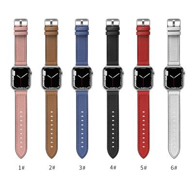 China Fashionable Watch Strap High Quality Silicone Leather Watch Bands Leather Watch Strap 22mm For iWatch Series 6 5 4 3 2 1 se for sale