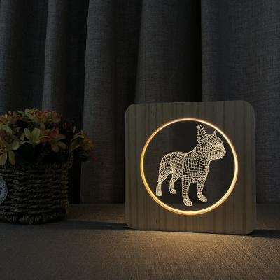 China Small Modern 3D Night Light Animal Acrylic Wood for sale