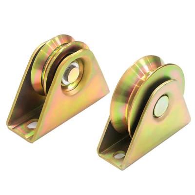 China 50mm 60mm Diameter Smooth Sliding Gate Roller Sliding Pulley U/V/Y Groove Bearing Wheels Color Zinc Single Track Wheel Bearing Roller for sale