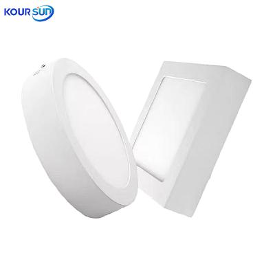 China Modern High Bright Aluminum Surface Mounted Round and Square LED Panel Lights Indoor Ceiling LED Panel Lights for sale