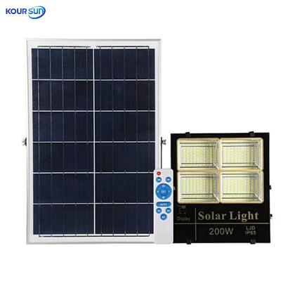 China Power Display + Three-Tone Light + Light Control + Remote Control Aluminum High Brightness LED Solar Flood Light with Power Display and Dual Remote Control Outdoor Dimming Solar Flood Light for sale