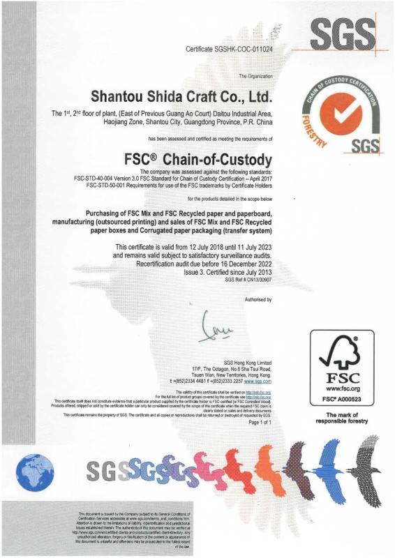 FSC - Shantou Shida Craft Co., Ltd.