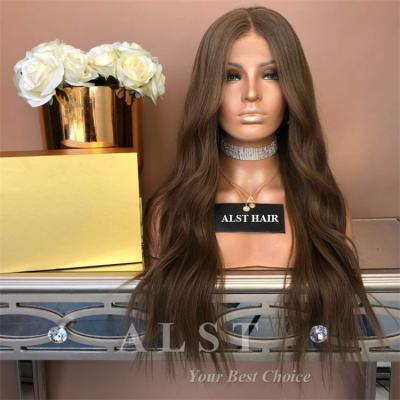 China Light Brown Silky Straight Virgin Brazilian Hair 100% Full Lace Wigs Wholesale for sale