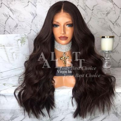 China Unprocessed Virgin Brazilian Body Wave 250% Human Hair 100% Density Human Hair Lace Wig for sale