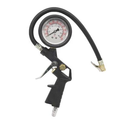 China Motorcycle Tire Inflator Gun Gauge With Flexible Hose Tire Pressure Test Indicator For Car for sale