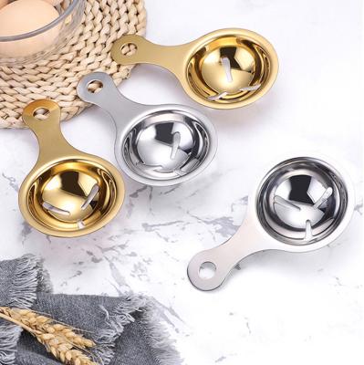 China Viable Round Kitchen Baking Tools 304 Stainless Steel Egg Filter Mirror Polished Egg Yolk And White Separator for sale