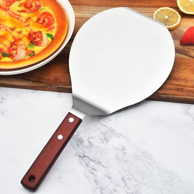 China Sustainable high quality baking tools pizza peel430 stainless steel handle pizza shovel wooden pizza transfer dish for sale