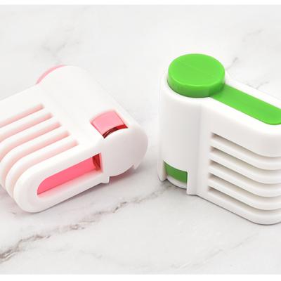 China Factory Wholesale 2 Piece Viable Plastic Adjustable Thickness DIY Bread Toast Cake Tool Manual Cake Slicer for sale