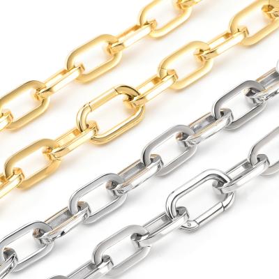 China Hiphop Wholesale Gold Filled Paper Clip Chain Paper Clip Bracelet Custom Stainless Steel Silver Black 18k Gold Paper Clip Set Jewelry for sale