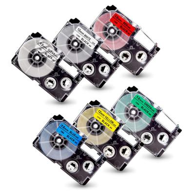 China 12mm XR-12WE XR-12RD XR-12BU XR-12YW XR-12GN Replacement Label Tape Compatible For Casio KL60 KL100 KL-820 1/2