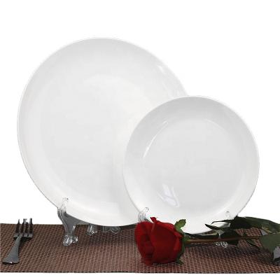 China Classic Sustainable Daily Use Ceramic Dishes Set Restaurant White Buffet Dish Dinnerware Dinner Plates Ceramic Dishes for sale