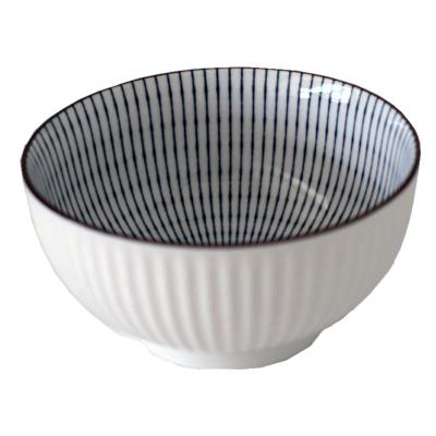 China Viable Ceramic White Embossed Soup Bowls With Blue Flower Decorative Sauce Porcelain Printing Inner Bowl for sale