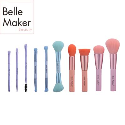 China Angular Blush Brush Set Makeup Brush Kit Wholesale Wood Handle Private Label Luxury Base Make Up Cosmetic Brushes for sale