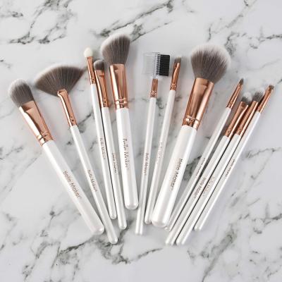 China Angular Blush Hot Selling New Model 12pcs Traveling Premium Cosmetic Makeup Brush Set for sale