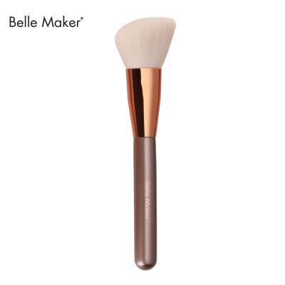 China Soft Texture Factories Wholesale Professional High Quality Private Label Make Up Yellow Single Face Kabuki Makeup Brush for sale