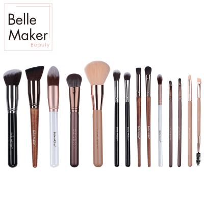 China Angular Blush Classy 14 Pcs Professional White Fashion Makeup Brush Set Smudge Concealer Powder Smudge Contour Brush Classy Wholesale for sale