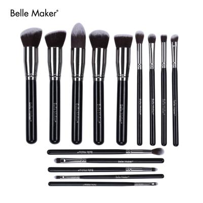 China Angular Blush 14Pcs Print Logo Makeup Brushes Professional Cosmetic Make Up Brush Set Best Quality for sale