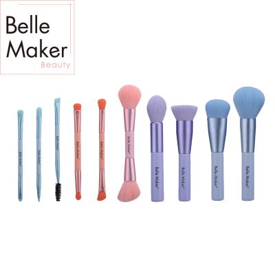 China Angular Blush Free Sample Makeup Brushes Handle Makeup Set Brush / Custom Logo 10pcs Interchangeable Hair Eyelash Eyeshadow Brushes Brush for sale