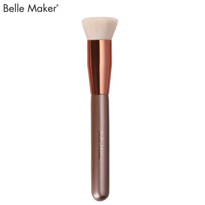 China Soft Texture Single Round Head Foundation Facial Cosmetic Brush Angled Makeup Brush for sale