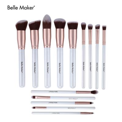 China Angular Blush Classy 14 Pcs Professional White Fashion Makeup Brush Set Smudge Concealer Powder Smudge Contour Brush Classy Wholesale for sale