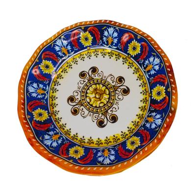 China Sustainable Bohemian Dinner Melamine Dinner Plate Set Dinner Plate Bowl Cutlery Set Plate 2022 Hot Selling for sale