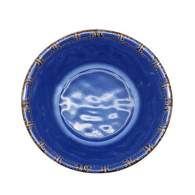 China Wholesale Tableware Solid Color Pattern Set Kitchen Dish Market Viable Blue Melamine Tableware Retro Tableware for sale