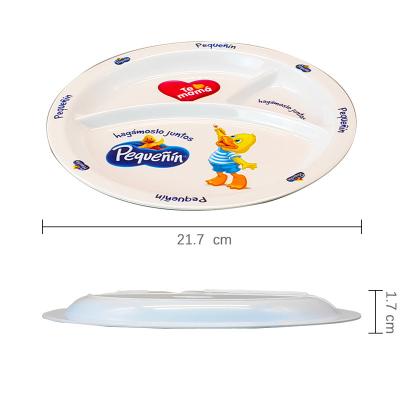 China Novelty Cartoon Dish Safety Melamine Dish Compartment Food Tray Anti-Burst Suitable for Kindergarten Canteen Children's Dish for sale