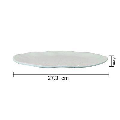 China Sustainable Irregular Wavy Melamine Dinner Plate Melamine Dish Exquisite Wheatgrass Melamine Tableware Tableware for sale