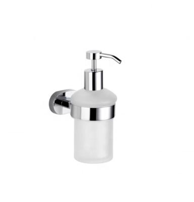 China Modern Wall Mounted Brass Liquid Soap Dispenser With Plastic Container for sale