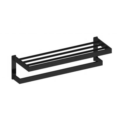 China 201 Fashion Stainless Steel Material Black Color Towel Rack for sale