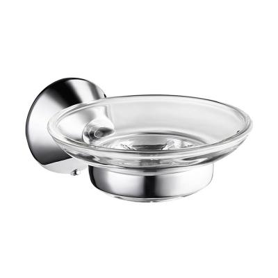 China Modern Bathroom Accessories Wall Mounted Soap Dish Holder With Glass Bowl for sale