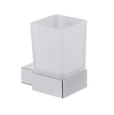 China Modern Cheaper Square Tumbler Holder Toothbrush Cup Bathroom Accessories 304SS Glass Cup for sale