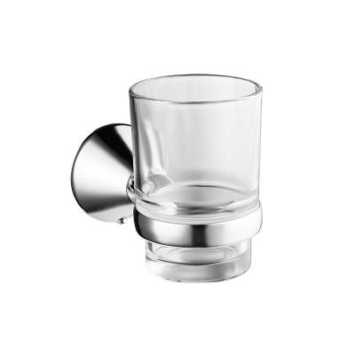 China Modern Bathroom Accessories Round Cup And Tumbler Holder Toothbrush Cup Holder Glass Cup for sale