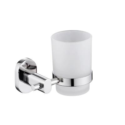 China Modern Factory Bathroom Accessories 304SUS AROUND Sole Tumbler Holder Toothbrush Cup Holder Glass Cup for sale