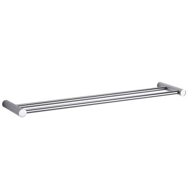 China Modern Bathroom Accessories Double Towel Rail Wall Mounted Towel Rack in Chrome for sale