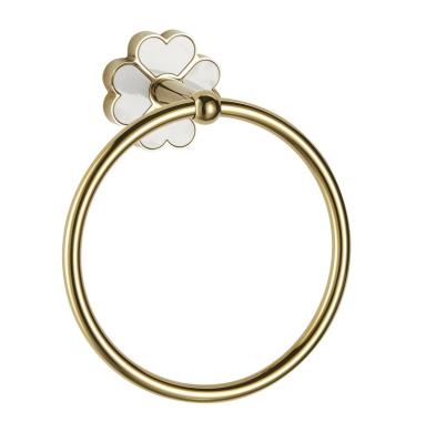 China Modern Design Circle Around Wall Towel Rack Towel Ring Bathroom Accessories Gold Towel Ring for sale